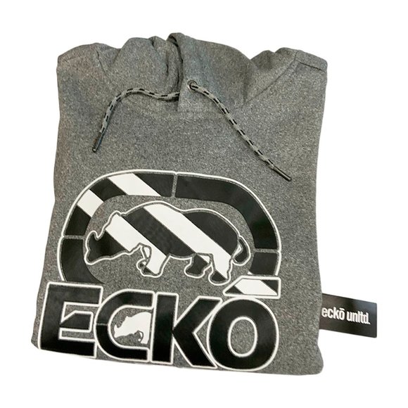 NWT ECKO UNLTD. RHINO LOGO AUTHENTIC MEN'S GRAY PULLOVER HOODIE SWEATSHIRT M - Picture 5 of 5